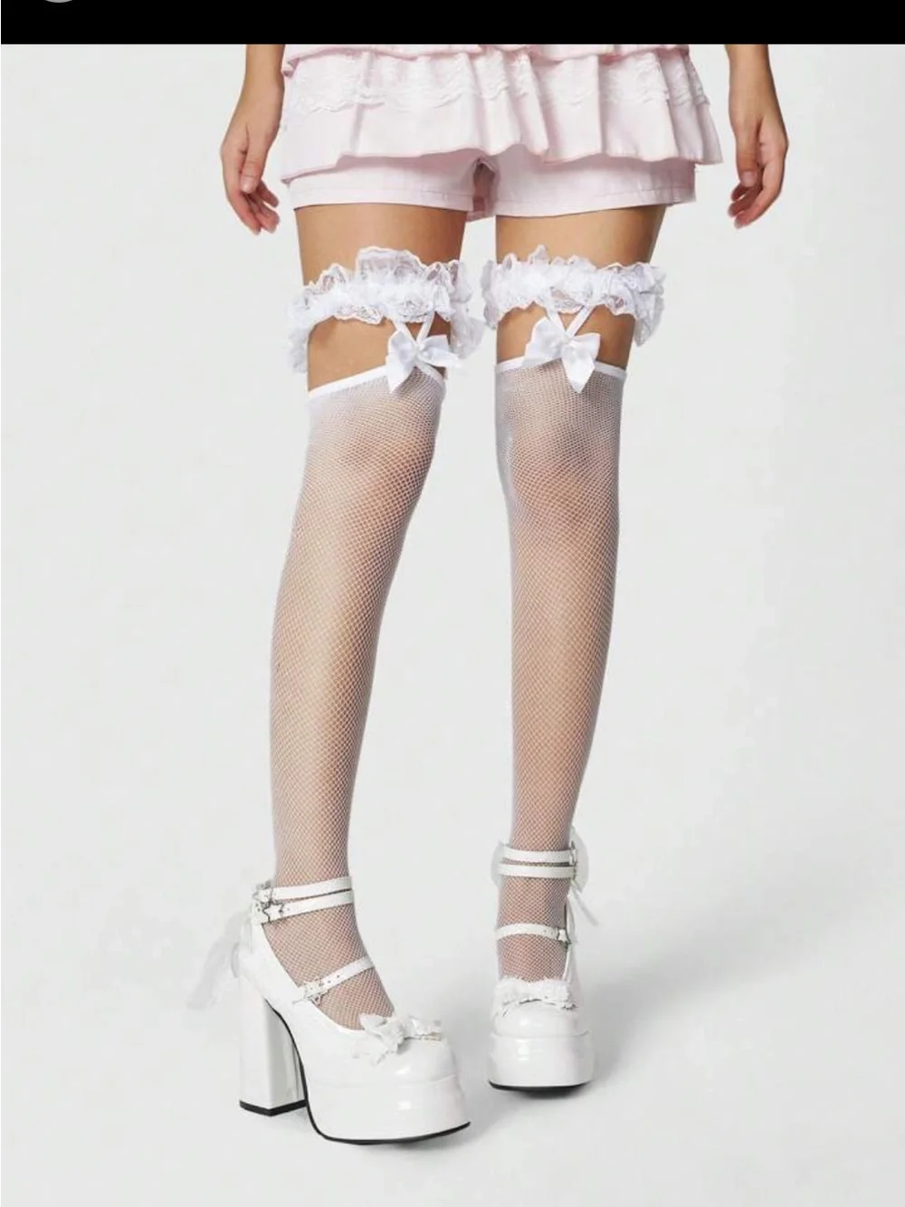 New ROMWE SHEIN White Patent Leather Cutecore Cosplay Anime Fetish Heels Shoes 8